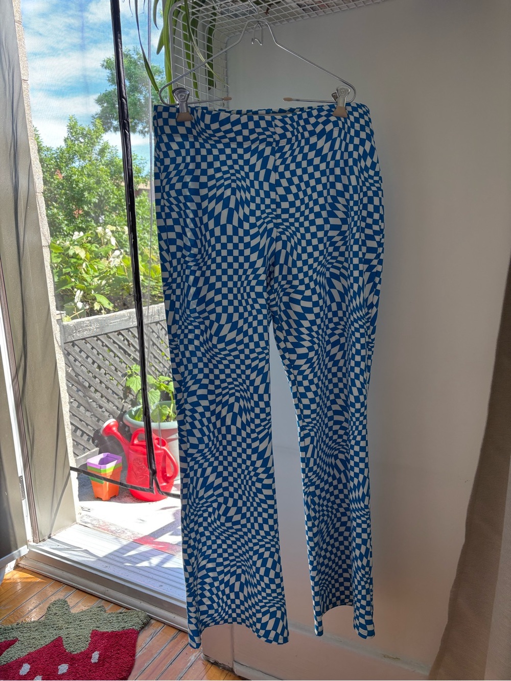 Blue Geometric Pattern Yoga ish Pants